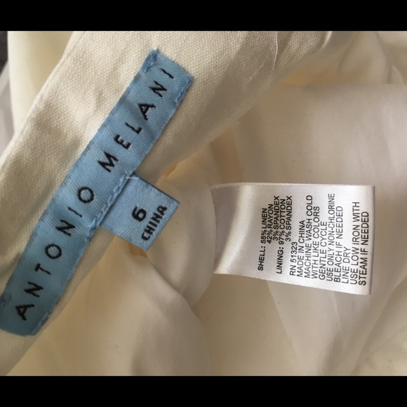 Antonio Melani Linen Blend A Line White Skirt - Picture 7 of 8